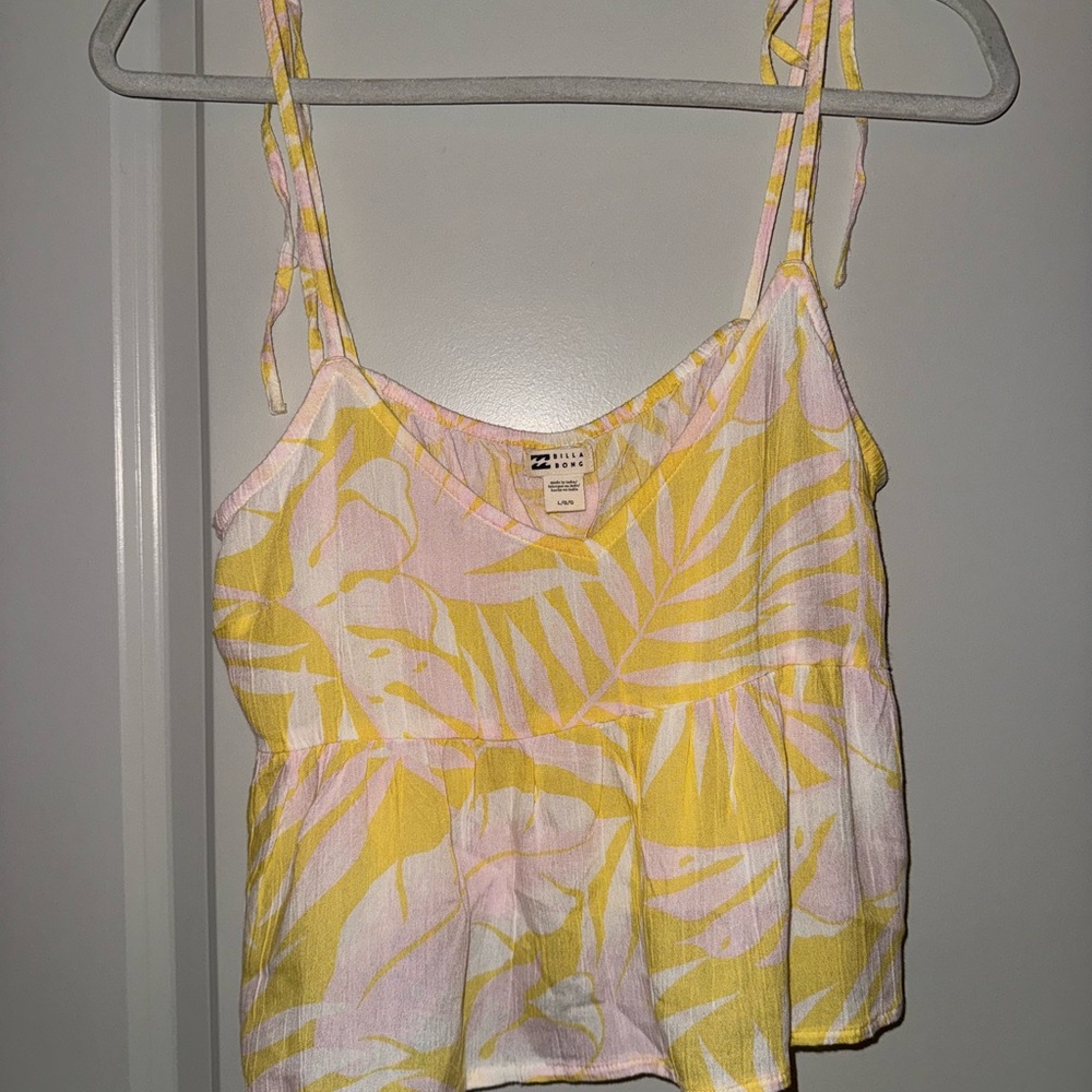 Billabong Yellow and Pink Sleeveless Camisole